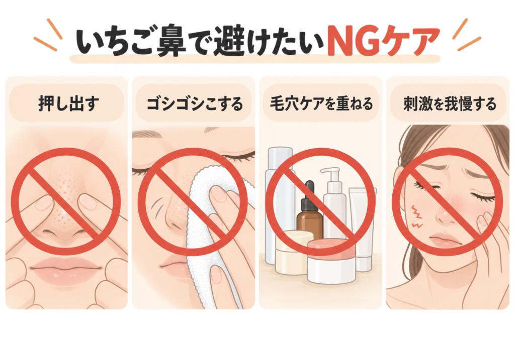 いちご鼻で避けたいNGケア