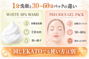1分洗顔と30～60分パックの違い