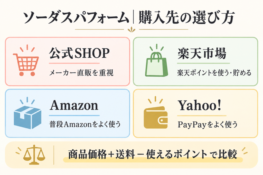 ソーダスパフォーム｜購入先の選び方