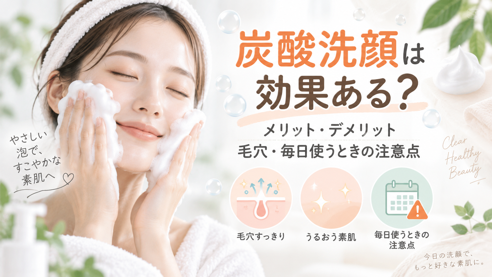 炭酸洗顔は効果ある？メリット・デメリットと毛穴・毎日使うときの注意点